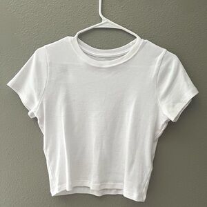 Hollister White Cropped Baby Tee